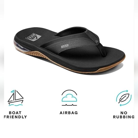 Reef Anchor Flip-Flop Sandal- Black main image 10